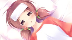 Anime girls brown eyes brunettes short hair pigtails game cg