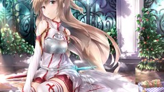 Anime girls brown eyes brunettes sword art online yuuki asuna