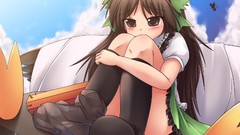 Anime girls brown eyes reiuji utsuho touhou