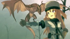 Anime girls brown eyes tails