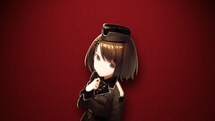 anime girls brunette glasses meganekko red background Anime