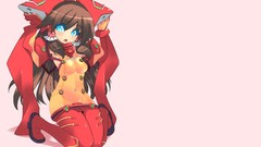 Anime girls brunettes asuka langley soryu hakurei reimu neon 