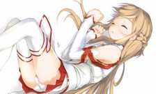 Anime girls brunettes drool sword art online yuuki asuna legs 