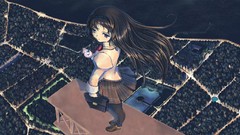 Anime girls brunettes school uniforms mahou shoujo madoka 