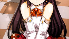 Anime girls brunettes stockings