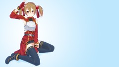 Anime girls brunettes twintails hair ornaments sword art online 