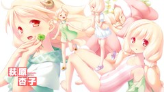 Anime girls cafe sourire digital art