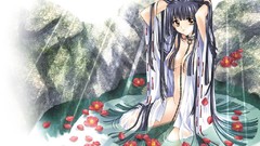 Anime girls carnelian Japanese clothes soft shading