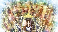 Anime girls cityscapes