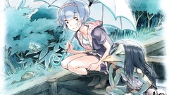 Anime girls cleavage artwork