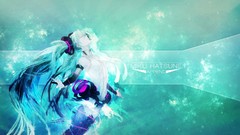 Anime girls closed eyes hatsune miku vocaloid miku append 