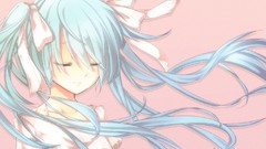 Anime girls closed eyes hatsune miku vocaloid twintails hair 