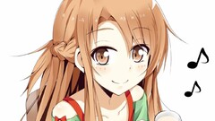 anime girls cup Anime sword art online brown eyes musical notes