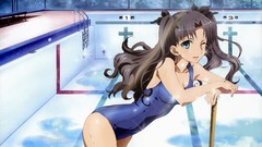 Anime girls fate stay night tohsaka rin fate series swimming 