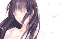 Anime girls flower petals hyuuga hinata naruto shippuden