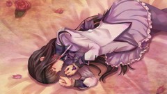 Anime girls flower petals mahou shoujo madoka magica akemi 