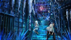 Anime girls fujiwara no mokou touhou houraisan kaguya 