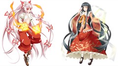 Anime girls fujiwara no mokou touhou houraisan kaguya video 