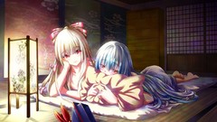 Anime girls fujiwara no mokou touhou kamishirasawa keine video 