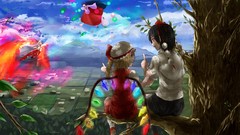 Anime girls fujiwara no mokou touhou shameimaru aya flandre 