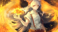 Anime girls fujiwara no mokou touhou video games
