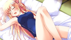 Anime girls game cg lying down narumi yuu tenjo rio visual 