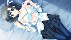 Anime girls game cg underwear open shirt