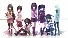 Anime girls girls with swords