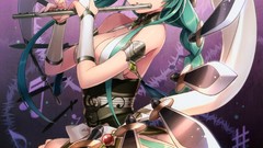 Anime girls green eyes an2a cleavage scans aqua hair