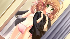 Anime girls green eyes game cg