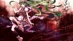 Anime girls green eyes hatsune miku vocaloid green hair miku 