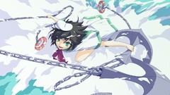 Anime girls green eyes short hair touhou black hair murasa 