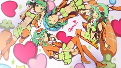 Anime girls green eyes vocaloid green hair Megpoid Gumi