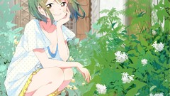 Anime girls green hair idolmaster otonashi kotori artwork