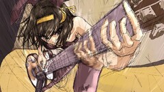 anime girls guitar ribbon bunny ears Anime suzumiya haruhi Women