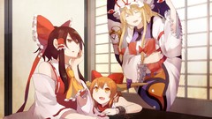 Anime girls hakurei reimu touhou ibuki suika yakumo yukari 