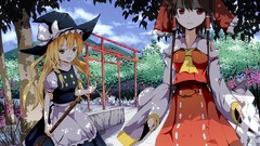 Anime girls hakurei reimu touhou kirisame marisa video games