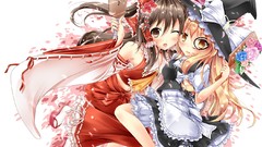 Anime girls hakurei reimu touhou kirisame marisa video games