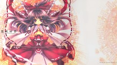 Anime girls hakurei reimu touhou miko capura lin detached 