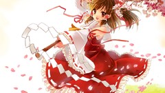 Anime girls hakurei reimu touhou miko Japanese clothes
