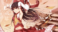 Anime girls hakurei reimu touhou miko video games detached 
