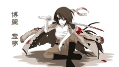 Anime girls hakurei reimu touhou Simple Background armbands