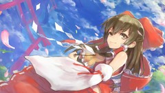 Anime girls hakurei reimu touhou video games