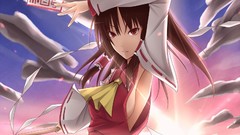 Anime girls hakurei reimu touhou video games hentai sideboobs