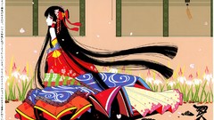 Anime girls hakurei reimu touhou video games Japanese clothes 