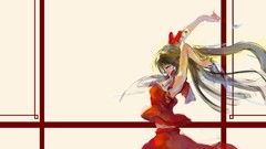 Anime girls hakurei reimu touhou video games Simple Background