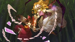 Anime girls hakurei reimu touhou yakumo yukari