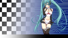 Anime girls hatsune miku racing vocaloid