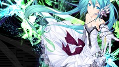 Anime girls hatsune miku vocaloid bare shoulders