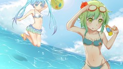 Anime girls hatsune miku vocaloid bikini Megpoid Gumi